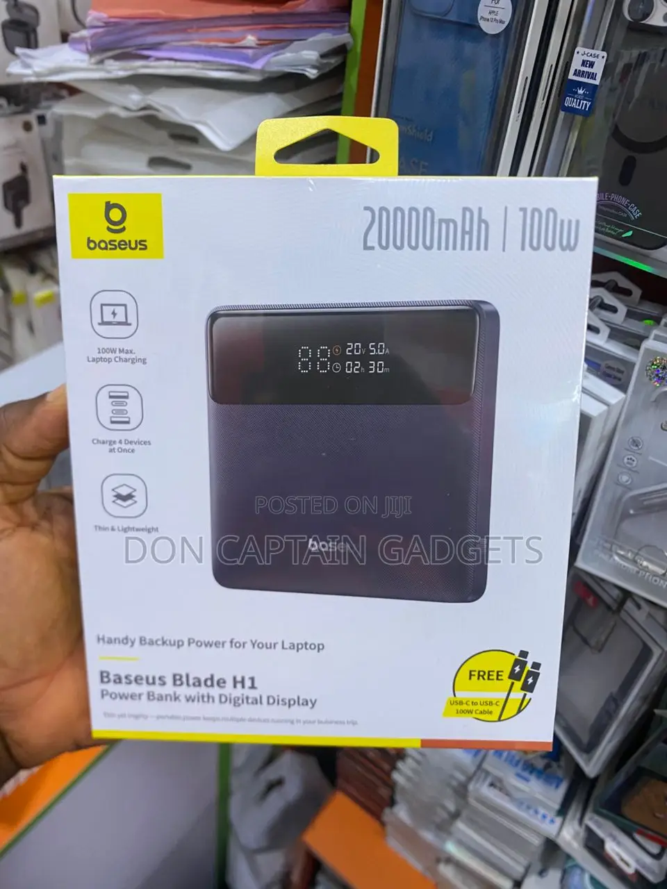 Laptop Power Bank 100w (Slim Flat) Baseus Blade H1 20000mah