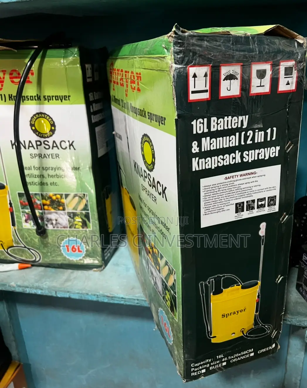 2-in-1 Rechargeable Knapsack Sprayer – 16l Battery + Manual