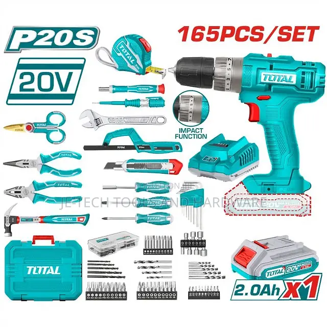 165 PCS Power Tool Set With 20v Max Lithium-Ion Battery