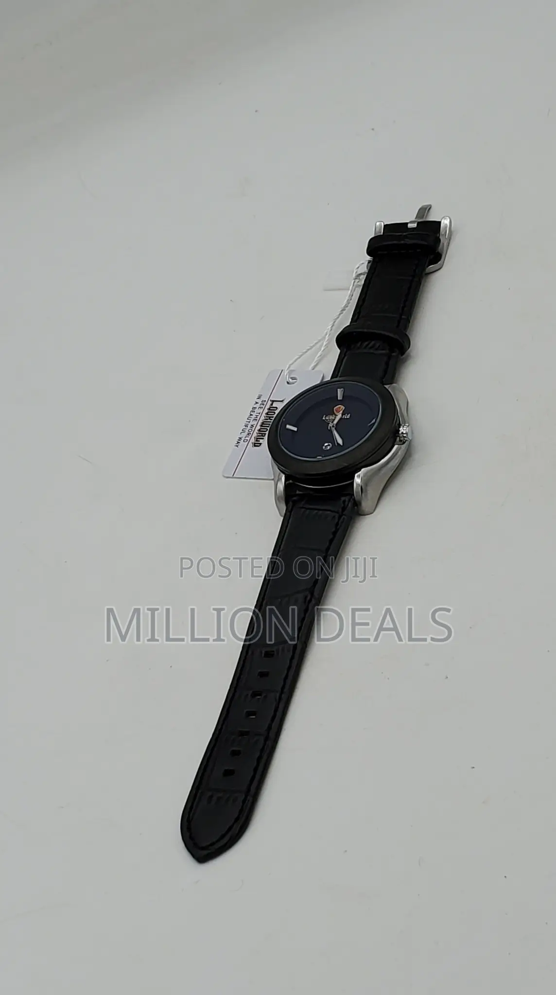 Black Leather Strap Women's Wrist Watch