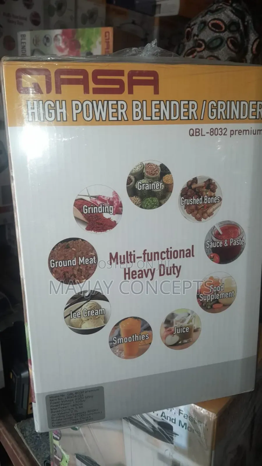 Qasa High Power Blender Grinder Premium-QBL-8032 Premium