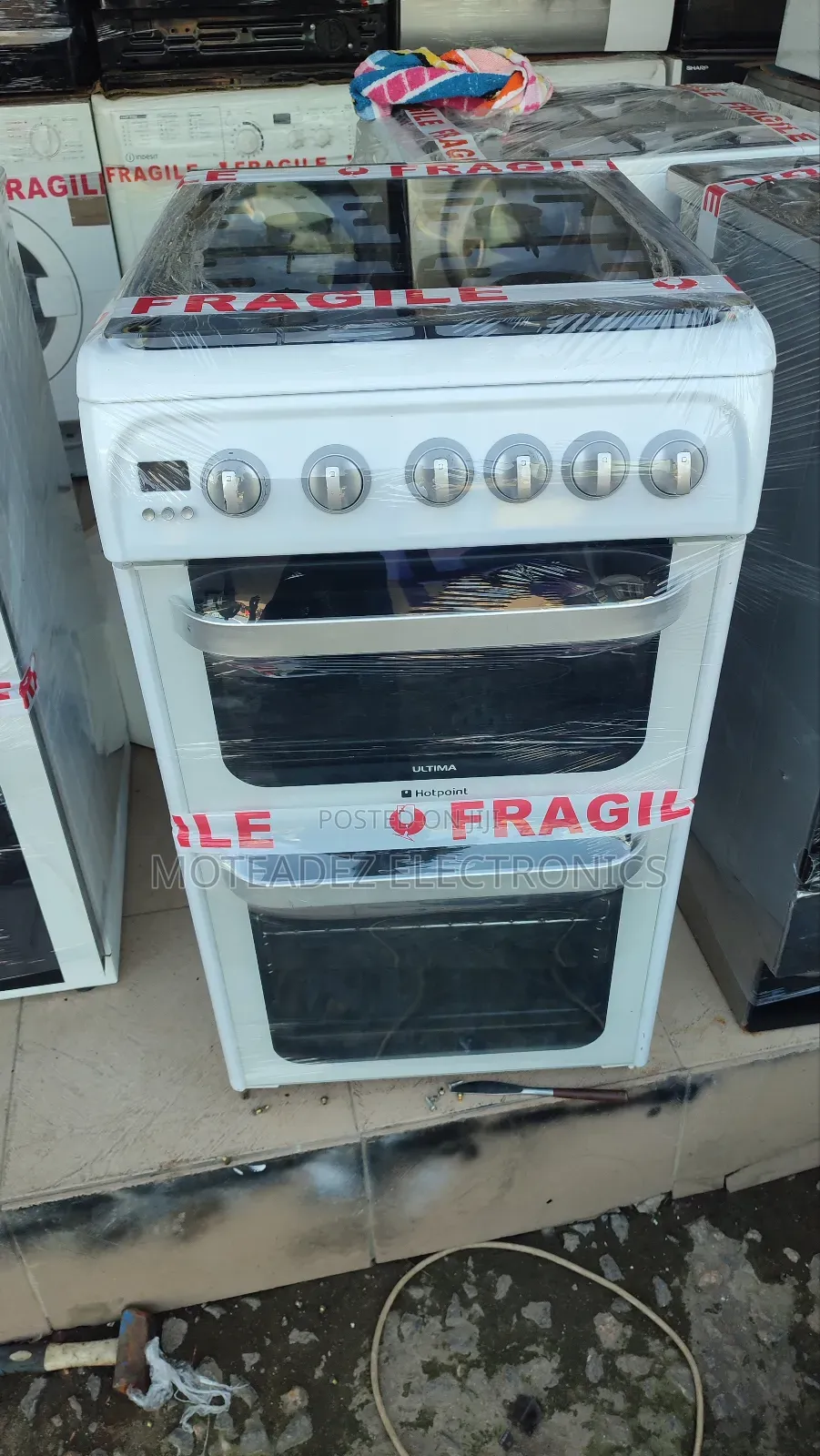 Uk Used Hotpoint 50by60 4burner Gas Cooker/Double Oven/Grill