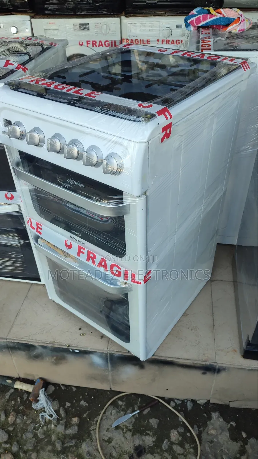 Uk Used Hotpoint 50by60 4burner Gas Cooker/Double Oven/Grill