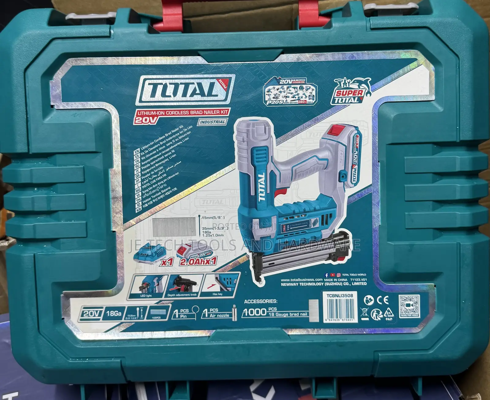 Total 20v Cordless Brad Nailer Tcbnli3505