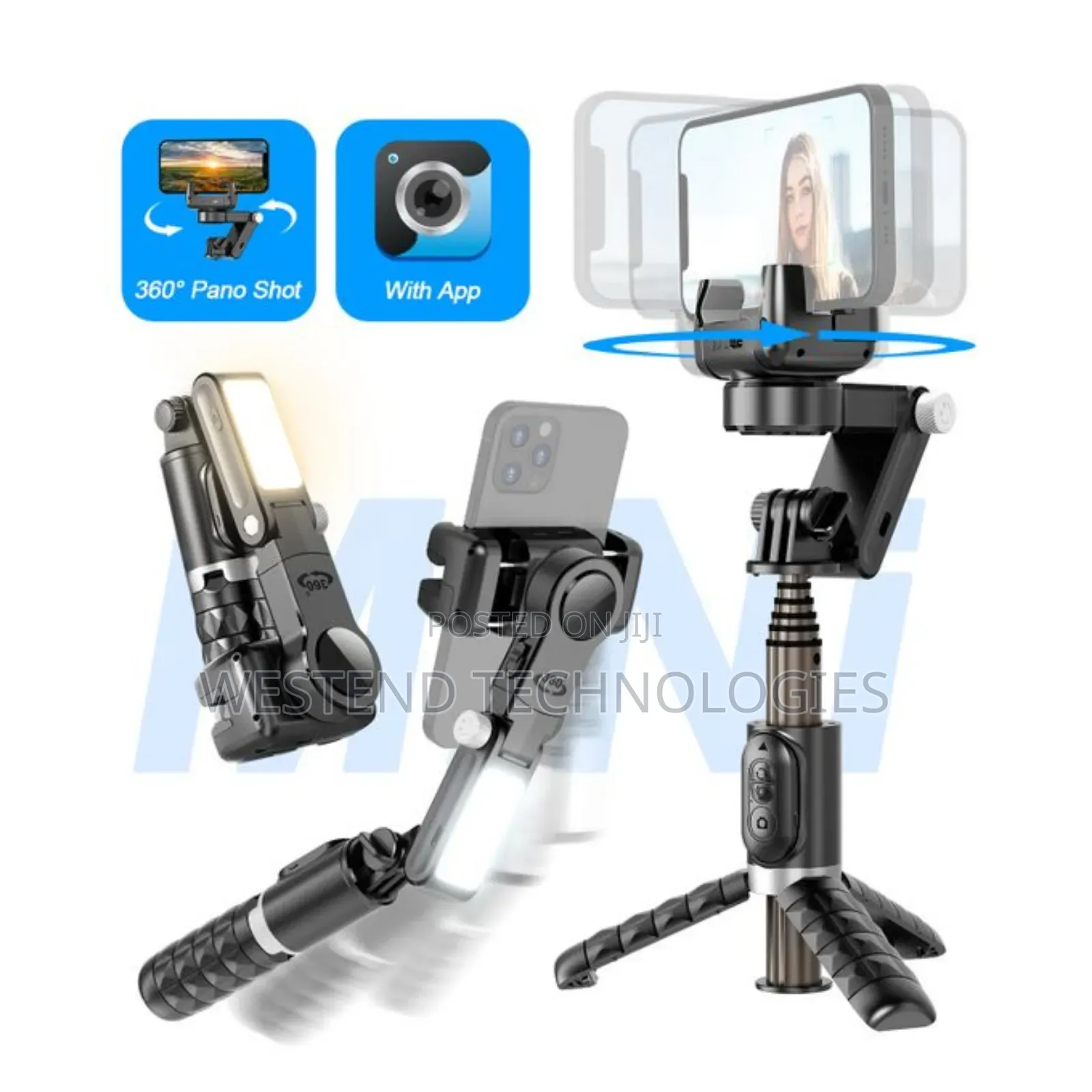 Q18 Gimbal Stabiliser Selfie Tripod With Ai Face Tracker
