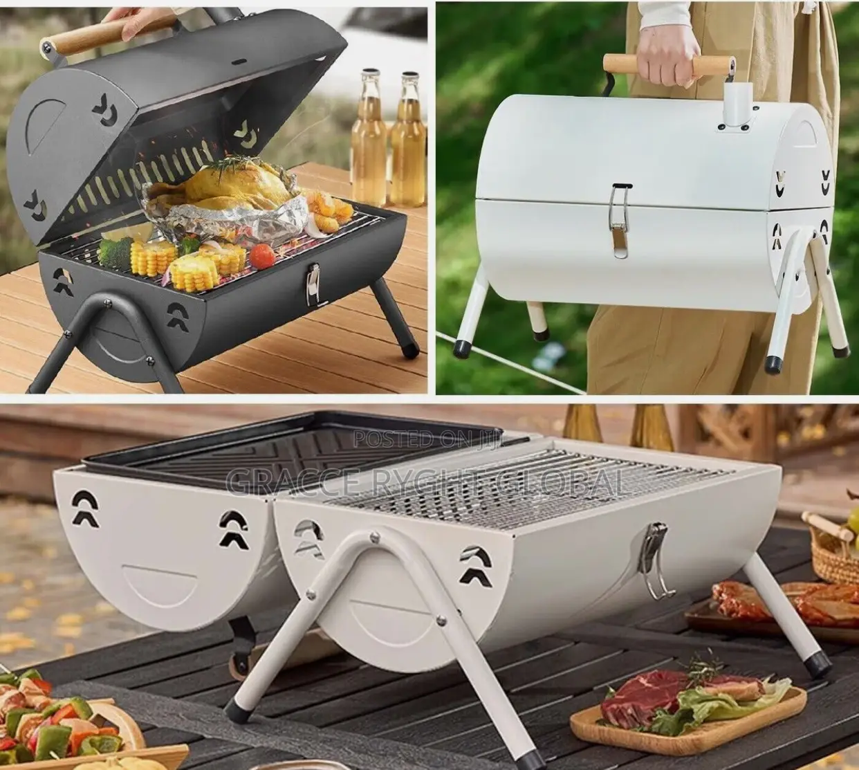 Multifunctional Out 2 Sided Charcoal Barbecue Grill
