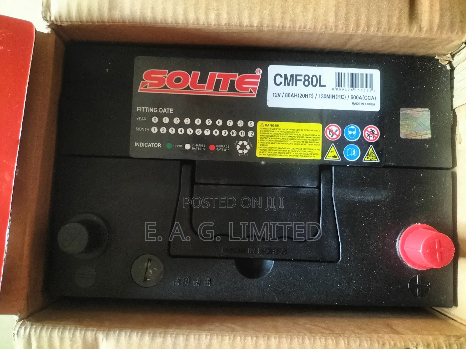Solite Cmf80l 12v 80ah Calcium Premium Battery, Made N Korea