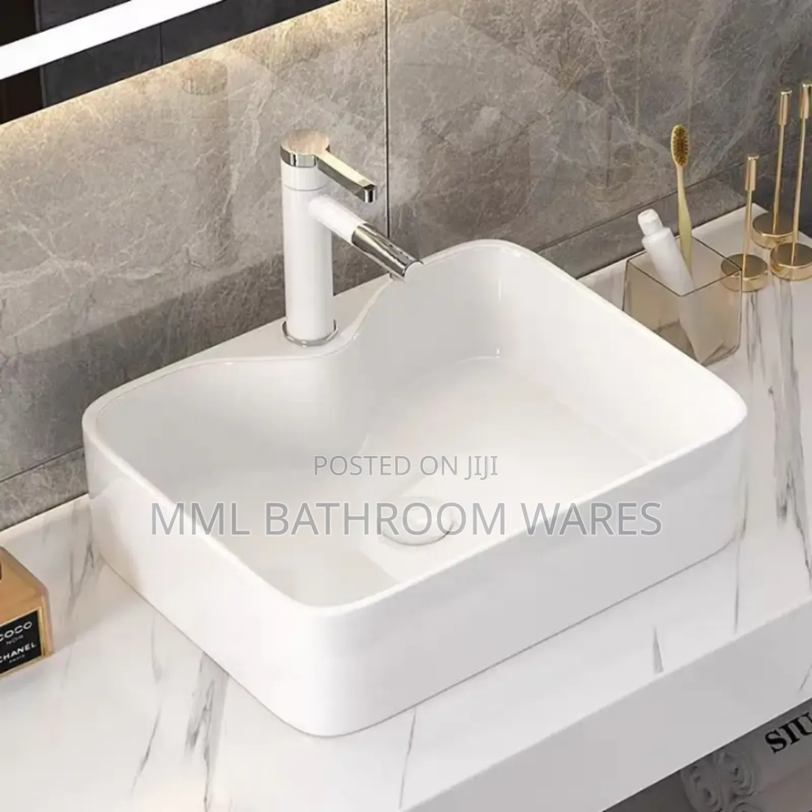Modern Rectangular Ceramic Countertop Basin