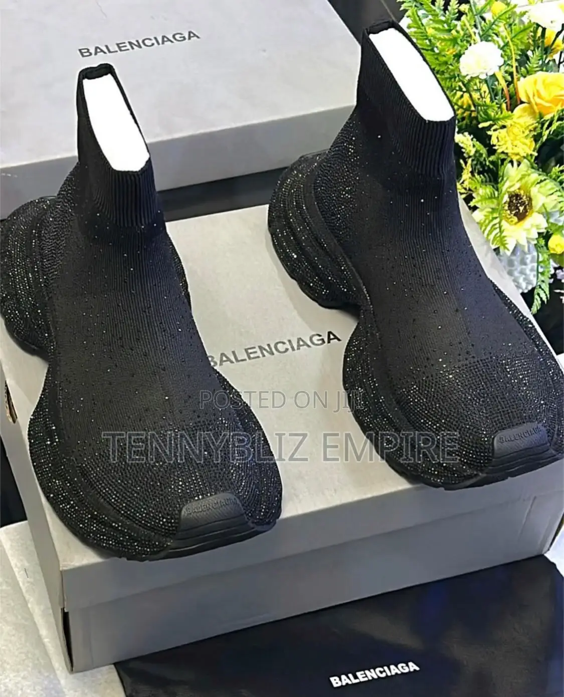 Sleek Sock-Fit Latest Rhinestone Balenciaga Sneakers