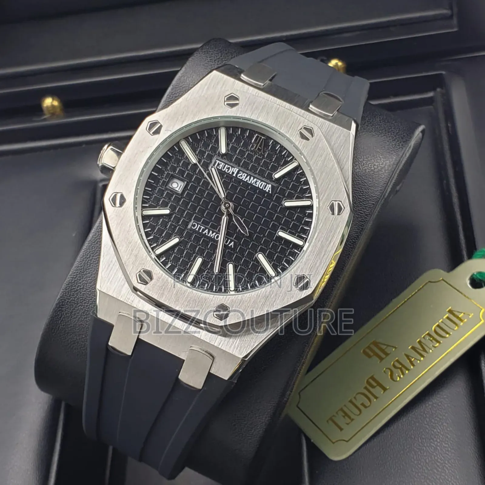 Original Audemars Piguet Black Dial Rubber Strap Watch