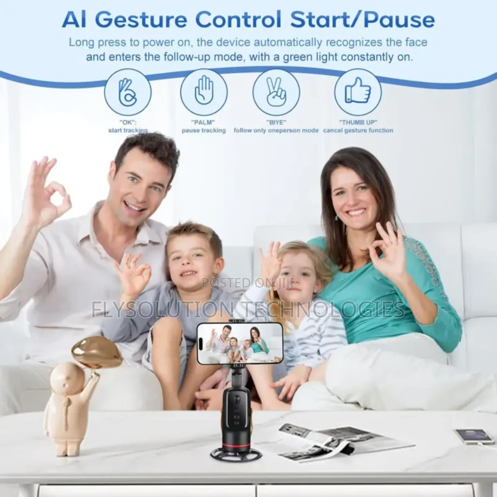 Q02 Auto Face Tracking Phone Holder 360° Rotation Camera