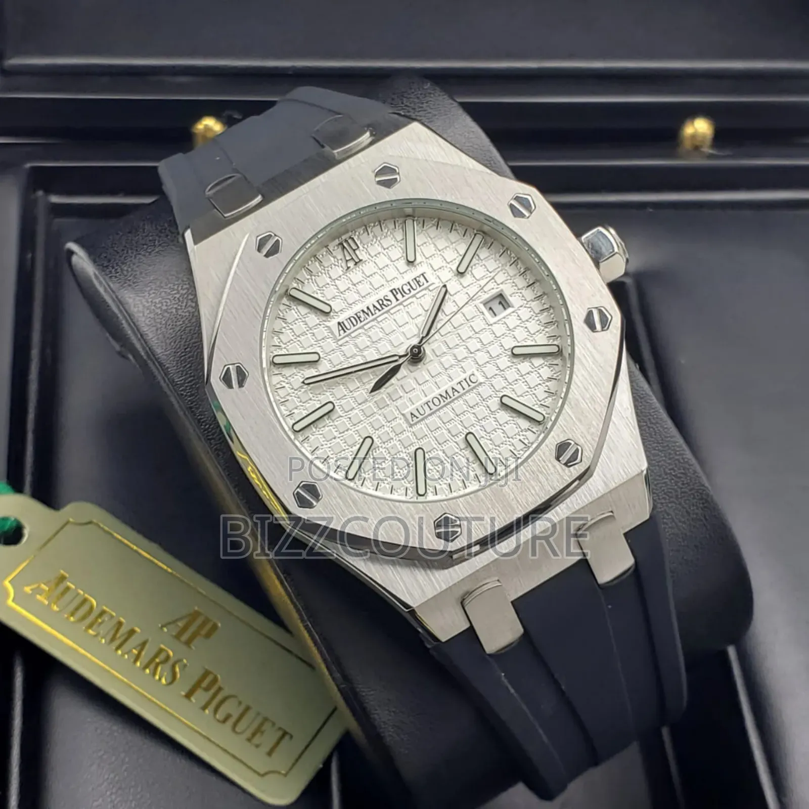 Original Audemars Piguet White Dial Black Rubber Strap Watch