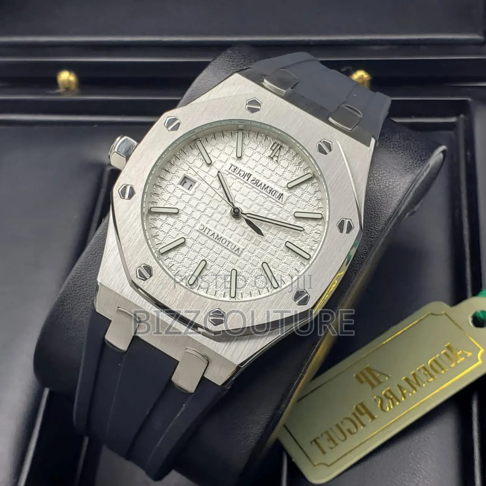 Original Audemars Piguet White Dial Black Rubber Strap Watch