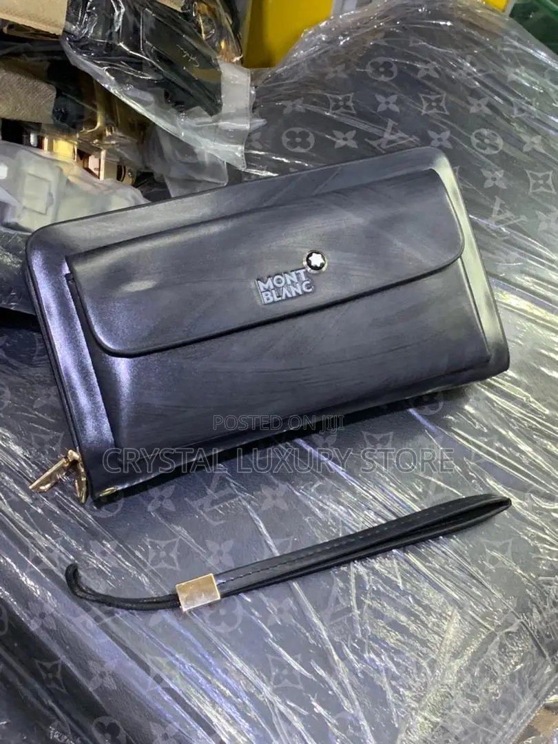 Mont Blanc Quality Luxury Men Genuine Leather Armpit Purse