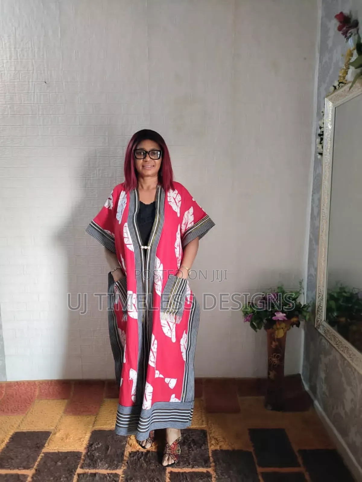 Long Ankara Kimono Jacket With Asoke