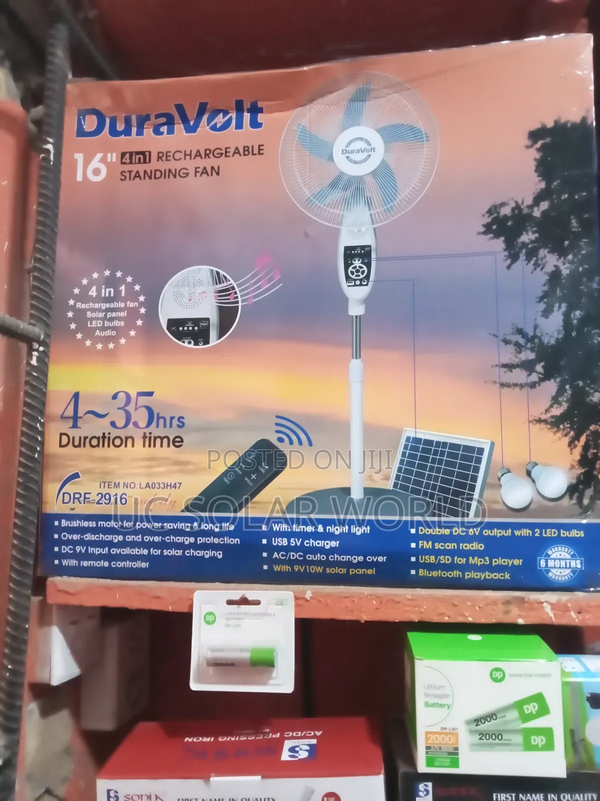 Duravolt 16" 4in1 Rechargeable Standing Fan