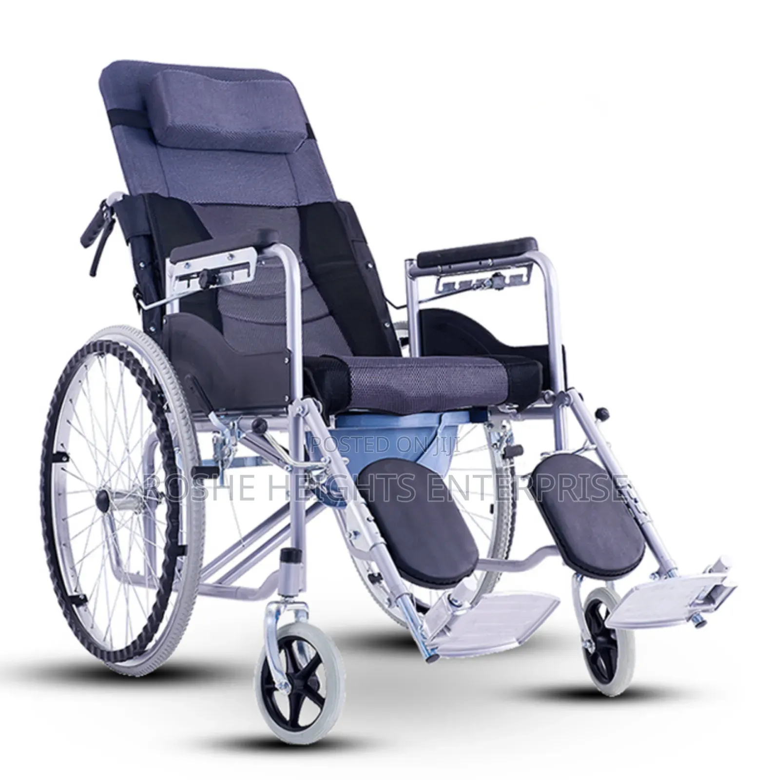 High Back Rest Commode Wheelchair