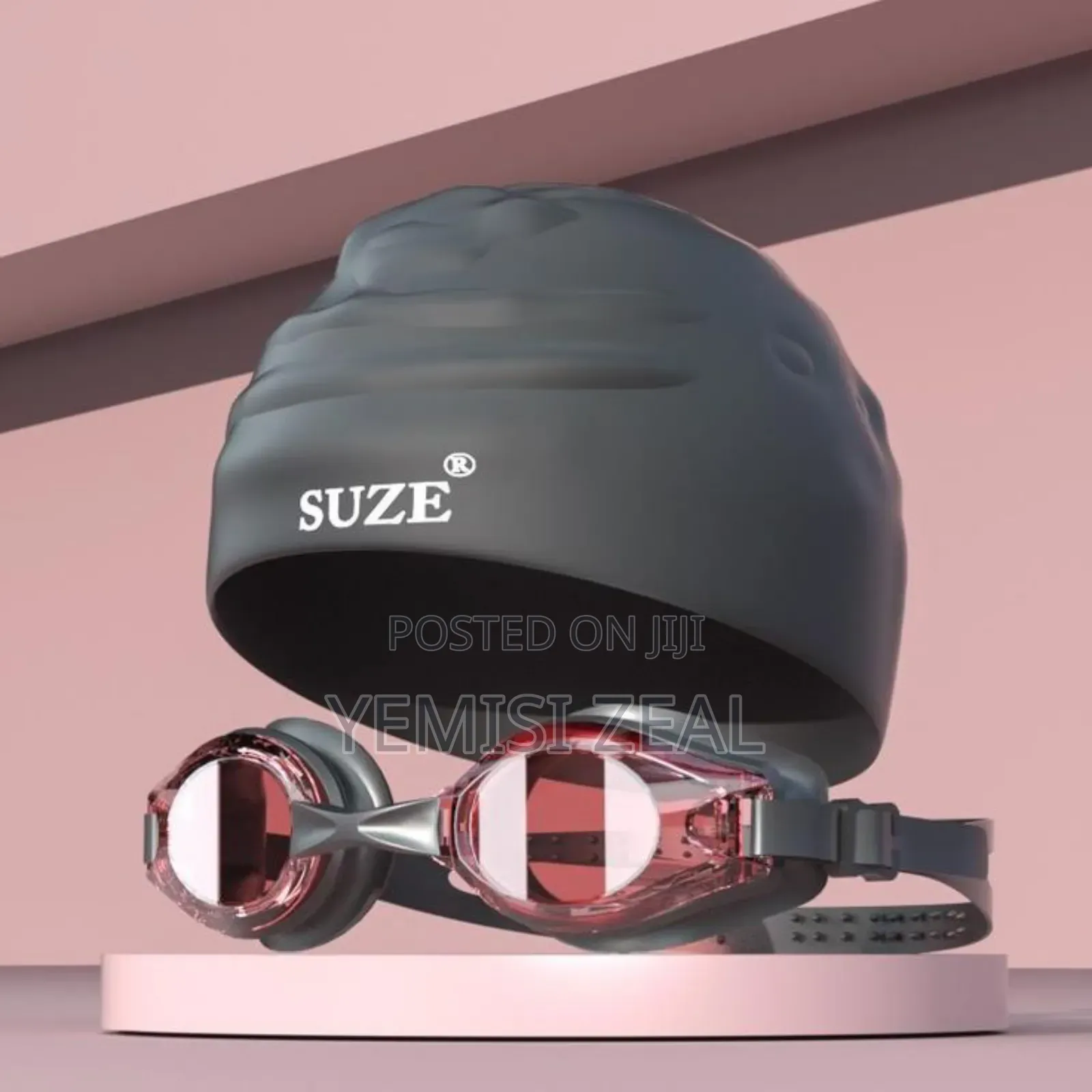 Swimming Cap and Goggles for Kids and Adults