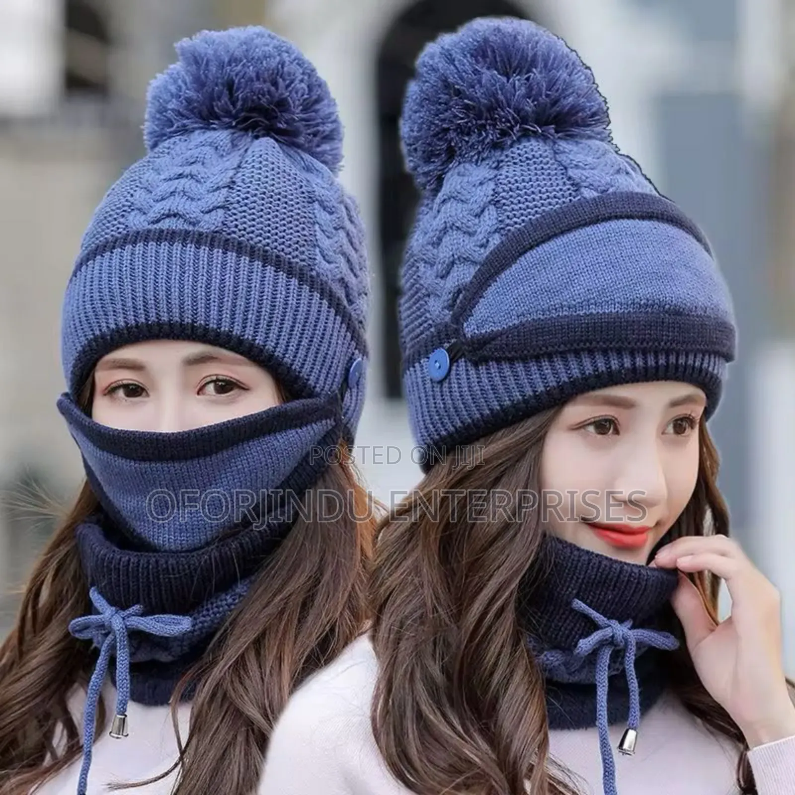 Winter Beanie Winter Hat And Scarf Mask Set Unisex