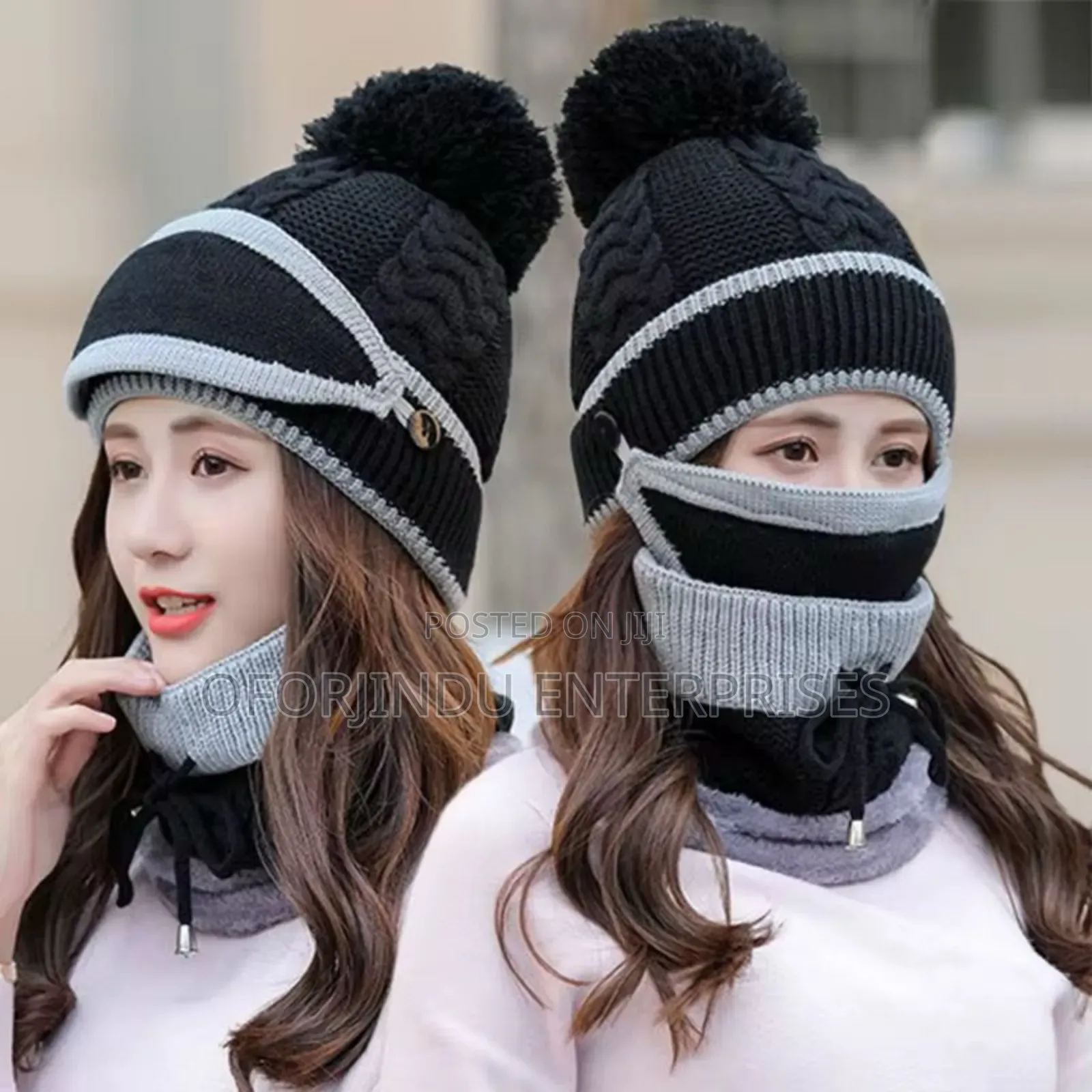 Winter Beanie Winter Hat And Scarf Mask Set Unisex