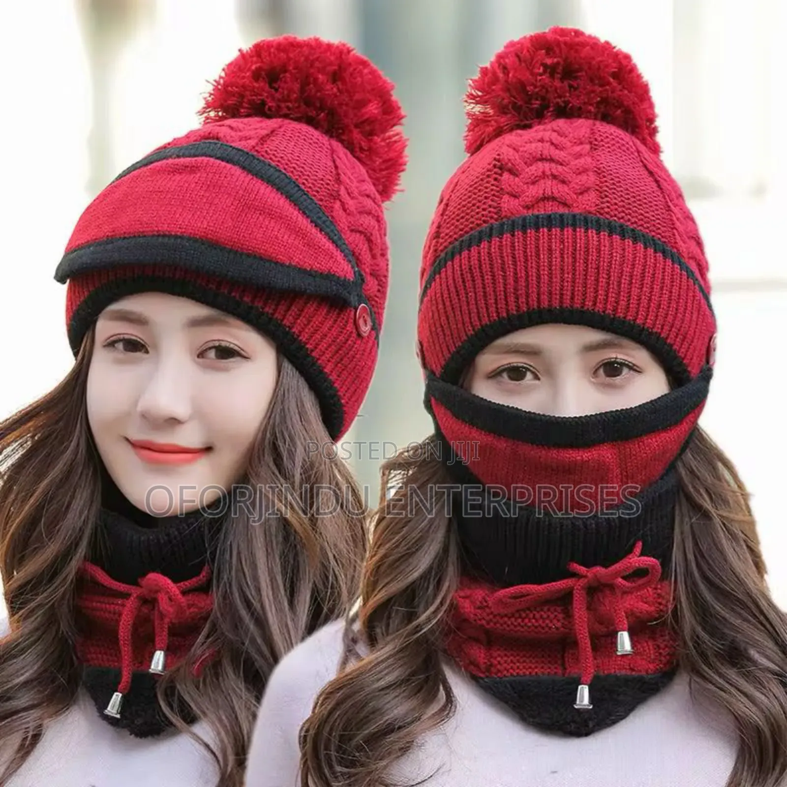 Winter Beanie Winter Hat And Scarf Mask Set Unisex