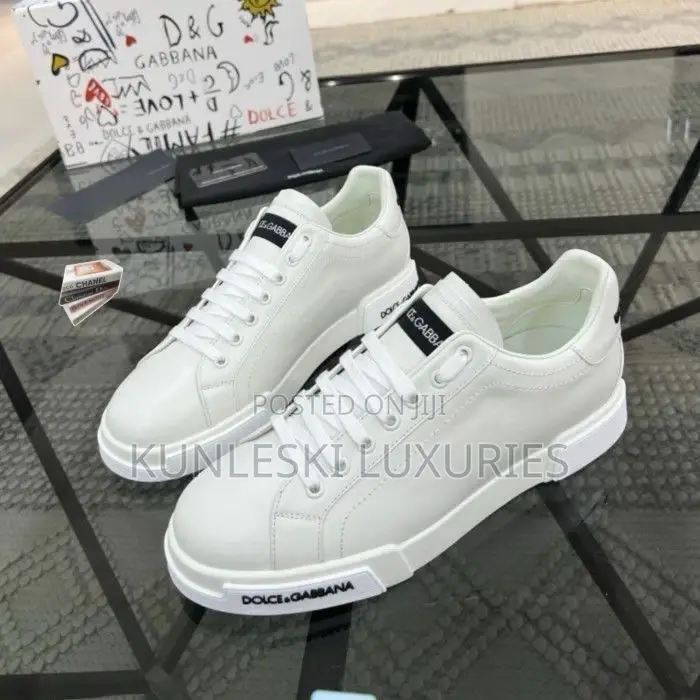 Original Dolce and Gabbana Portofino Low Top White Sneakers