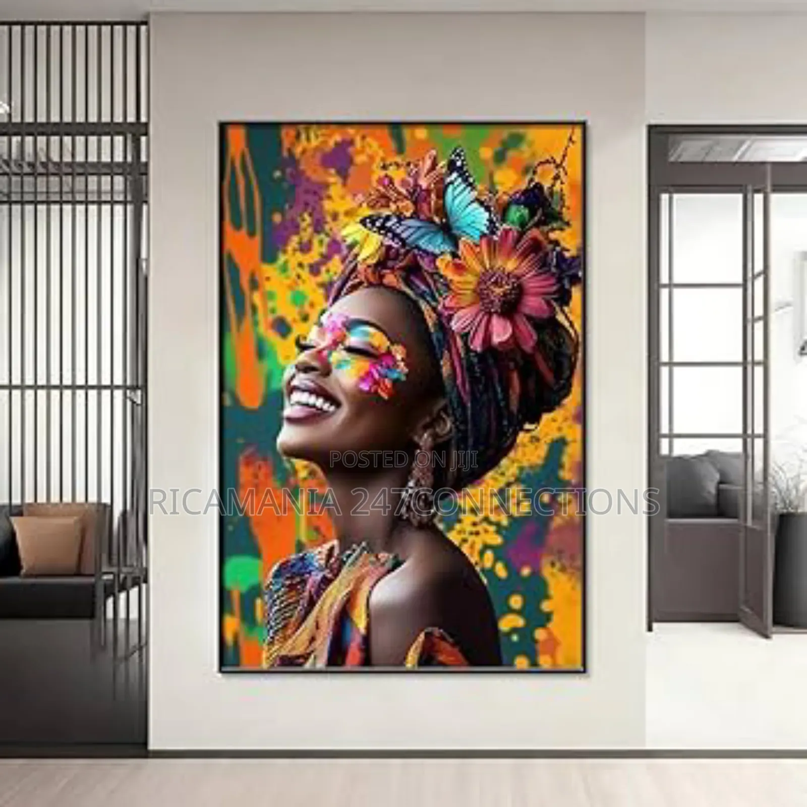 African Costumed Woman Painting