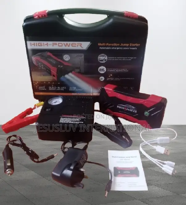Car Jump Starter Power Supply With Tyre Inflator (4 Usb)