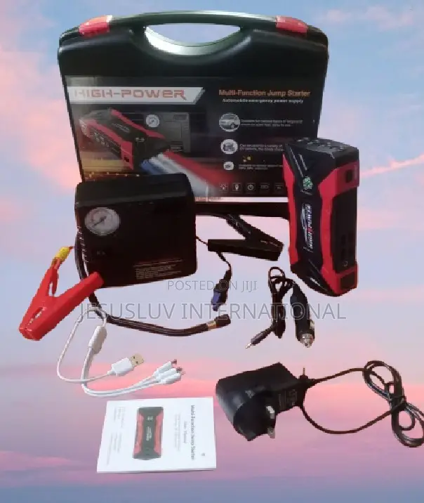 Multifunction Jump Starter With Tyre Inflator Air Pump Fills