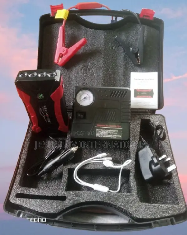 Multifunction Jump Starter With Tyre Inflator Air Pump Fills