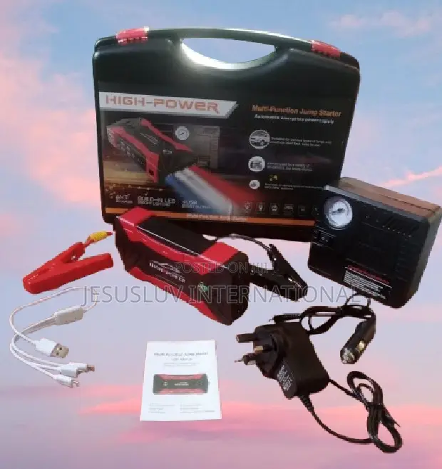 Portable Jump Starter With Tyre Inflator Air Pump for Cars