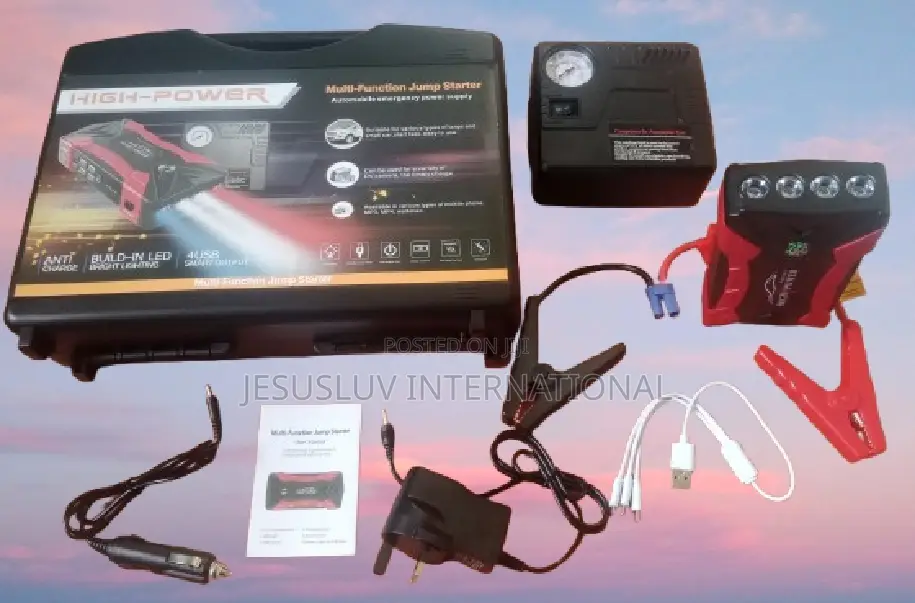 Portable Jump Starter With Tyre Inflator Air Pump for Cars