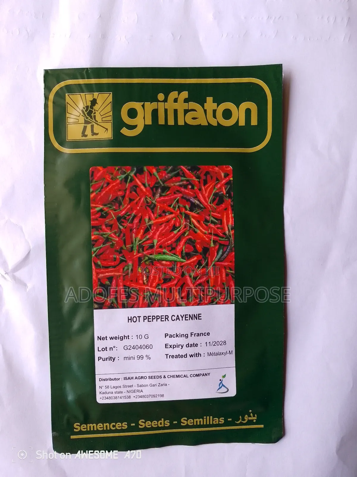 Hot Peppers Seeds Cayenne Sombo 5g