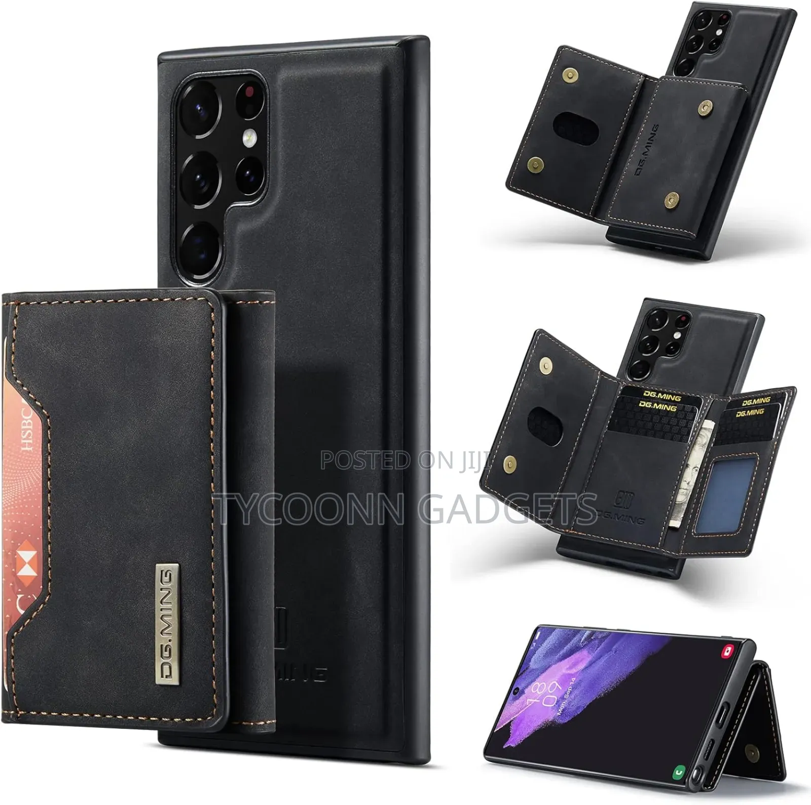 2in1detachable Leather Wallet Case for Samsung S22-S25 Ultra