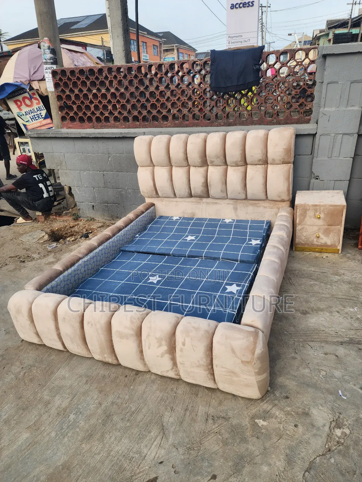 High Quality Cream Coloured Bubble Bed Frame