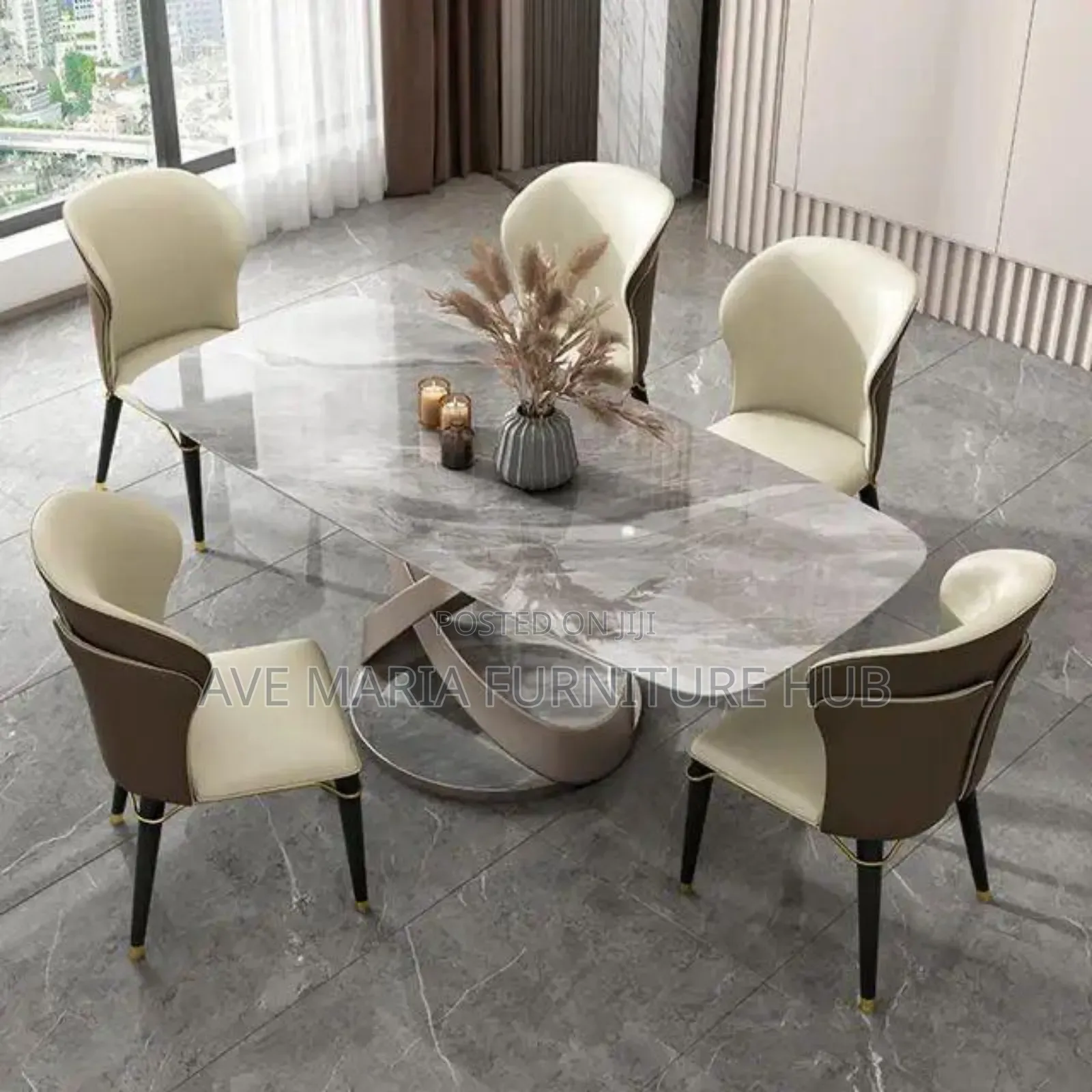 Classic Marble Dinning Table and Chairs