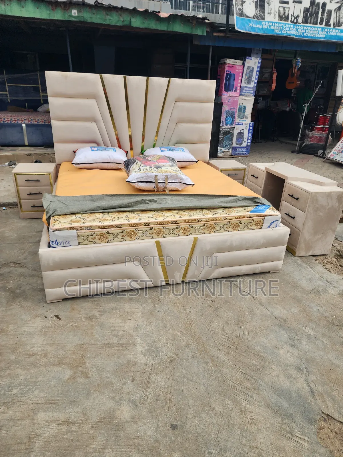 Light Cream Coloured 6by6 Bed Stand