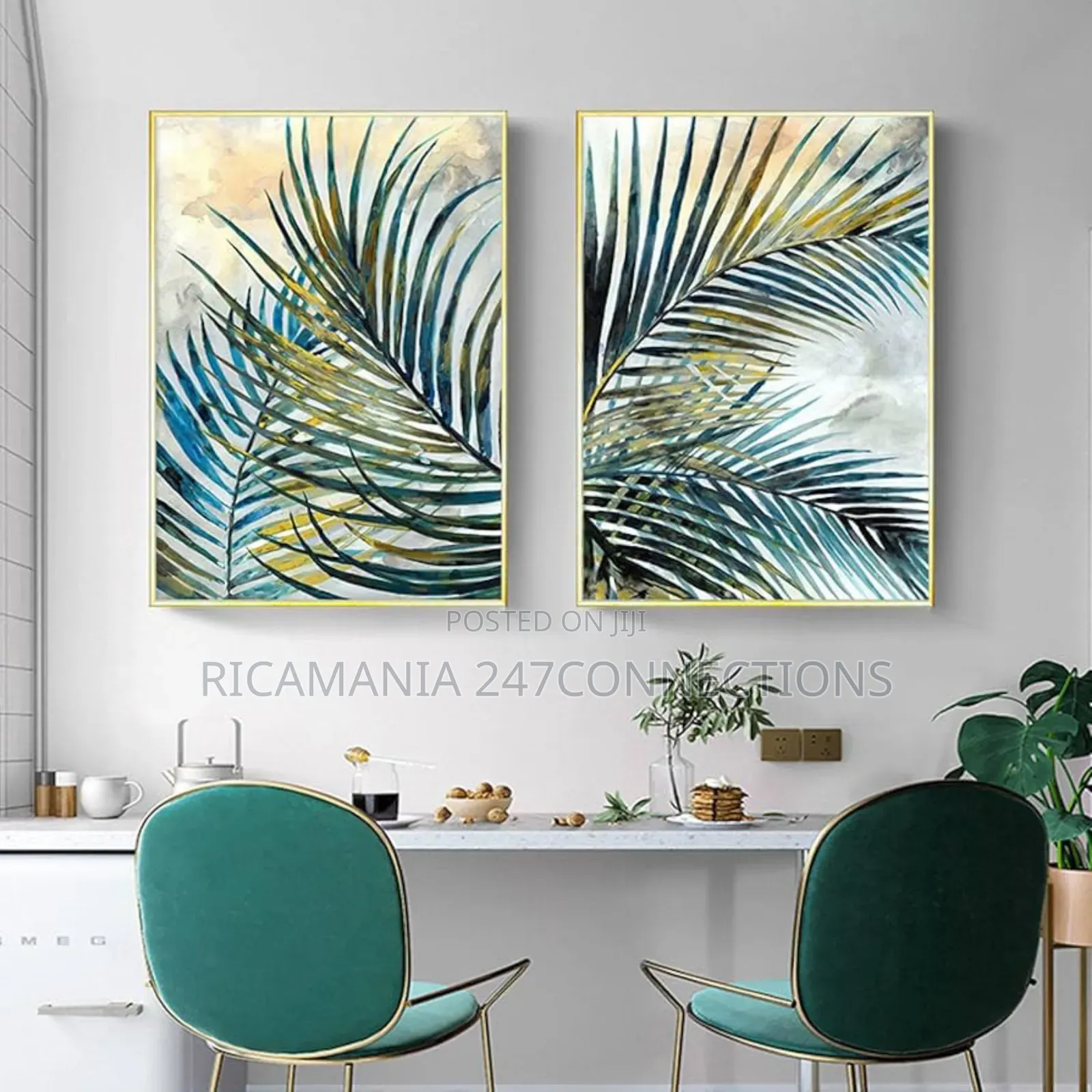 Gold Leaf Abstract Canvas Frames