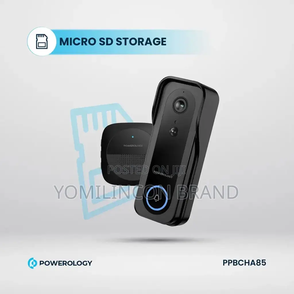 Powerology Smart Doorbell Camera - Black
