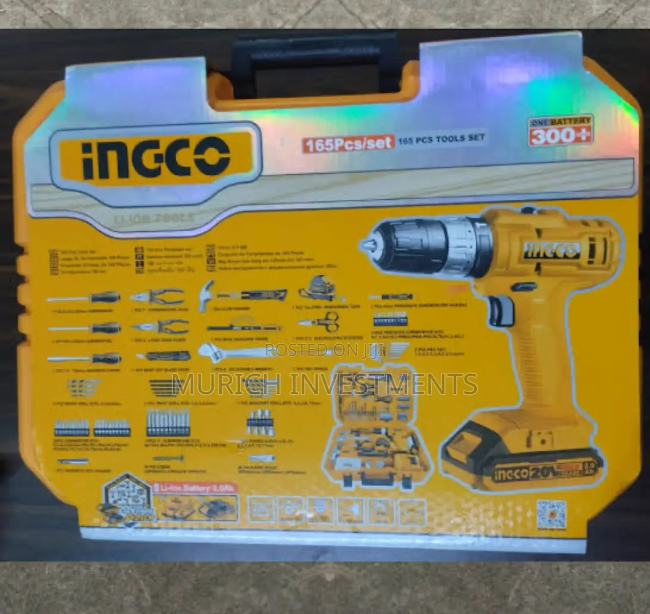 165piece Tool Set With 20v Lithium-Ion Cordless Impact Drill