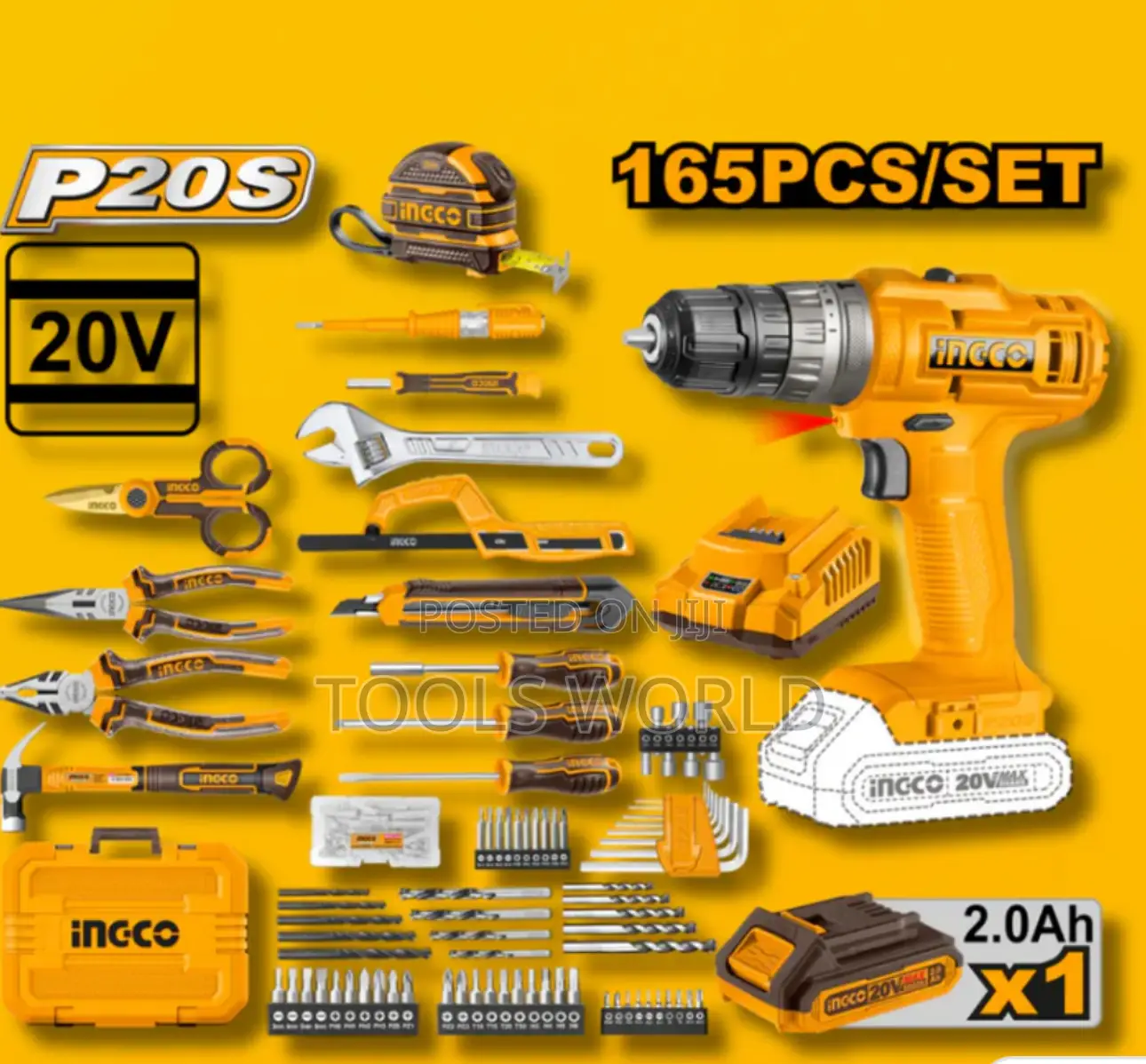 165-Piece Tool Set With 20v Cordless Impact Drill