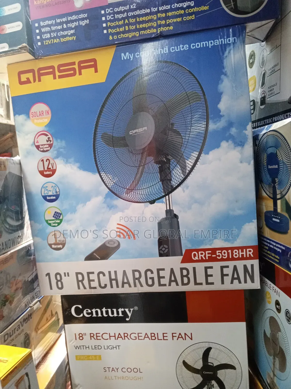 Solar Gasa Rechargeable Fan Standing Fan