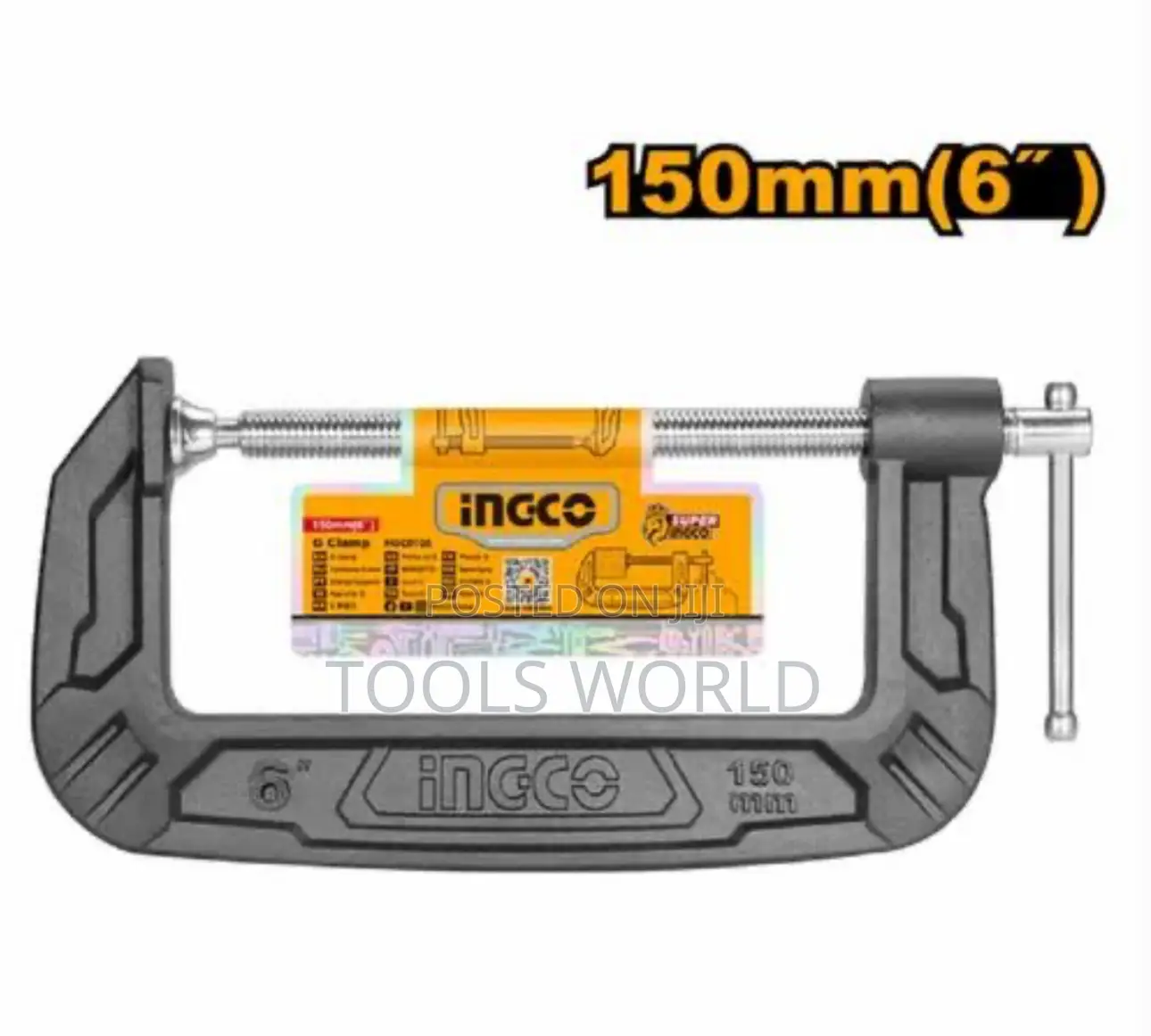 Ingco 6-Inch Heavy Duty G-Clamp – Built Tough for Carpentry