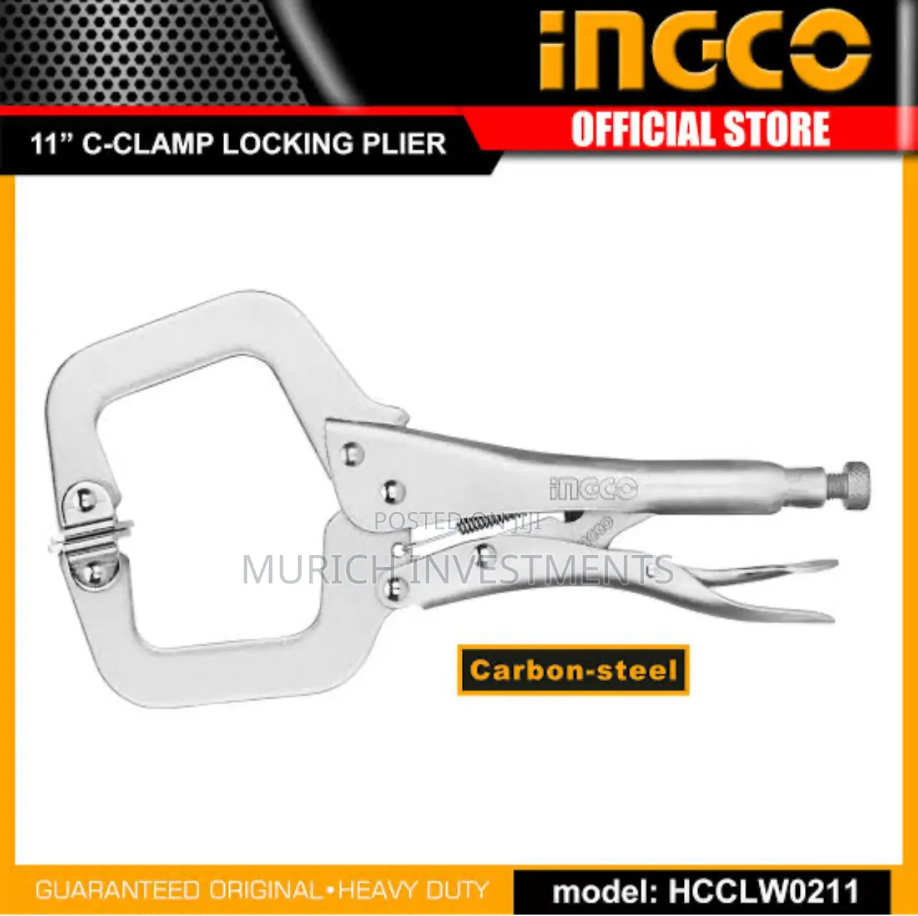 Ingco 11-Inch C-Clamp Locking Plier – Model Hcclw0211