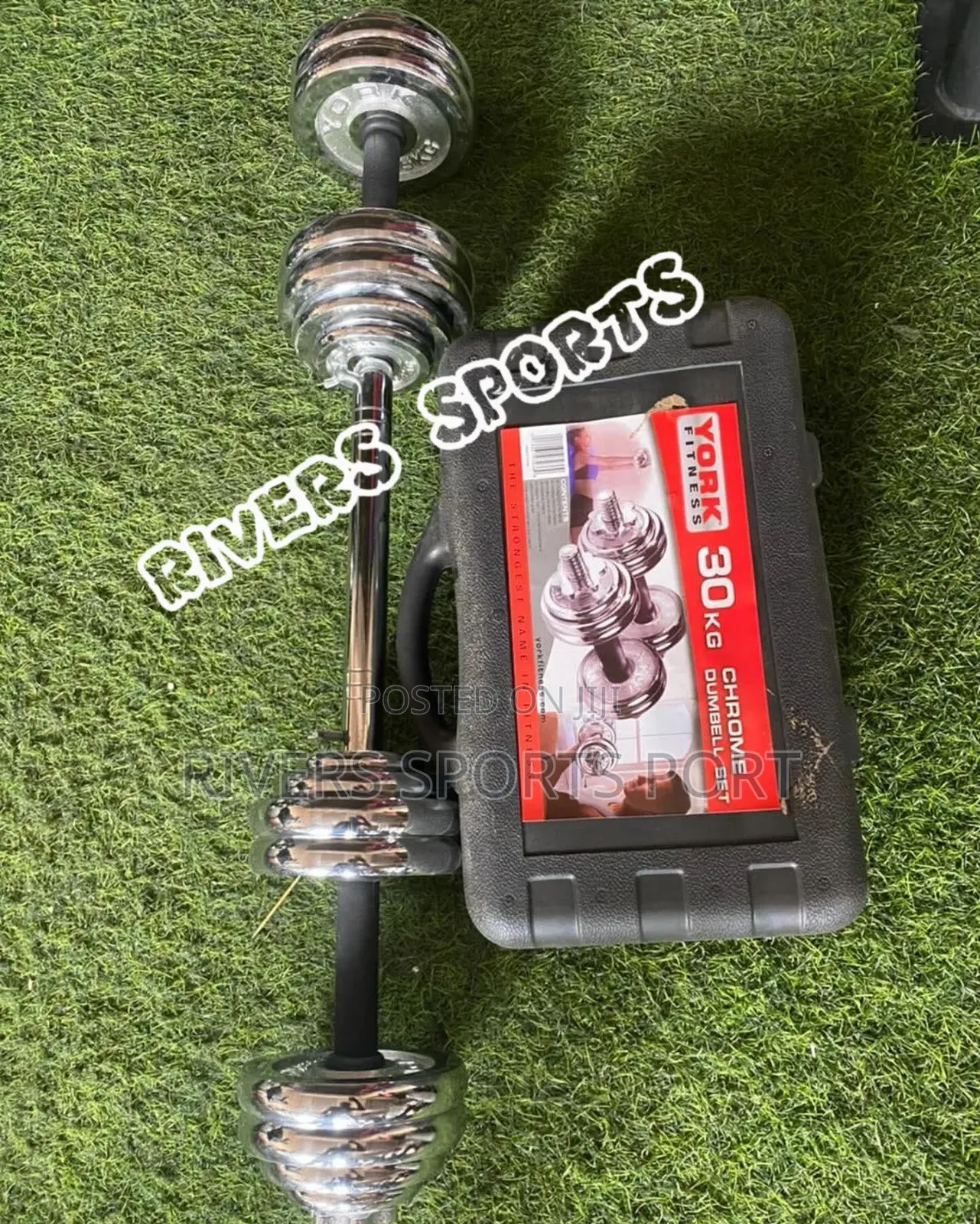 2in1 30kg Adjustable Chrom Dumbbell With Extension Bar/Connector Box
