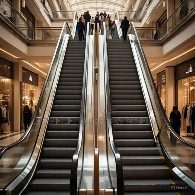 Escalators Moving People Environment
