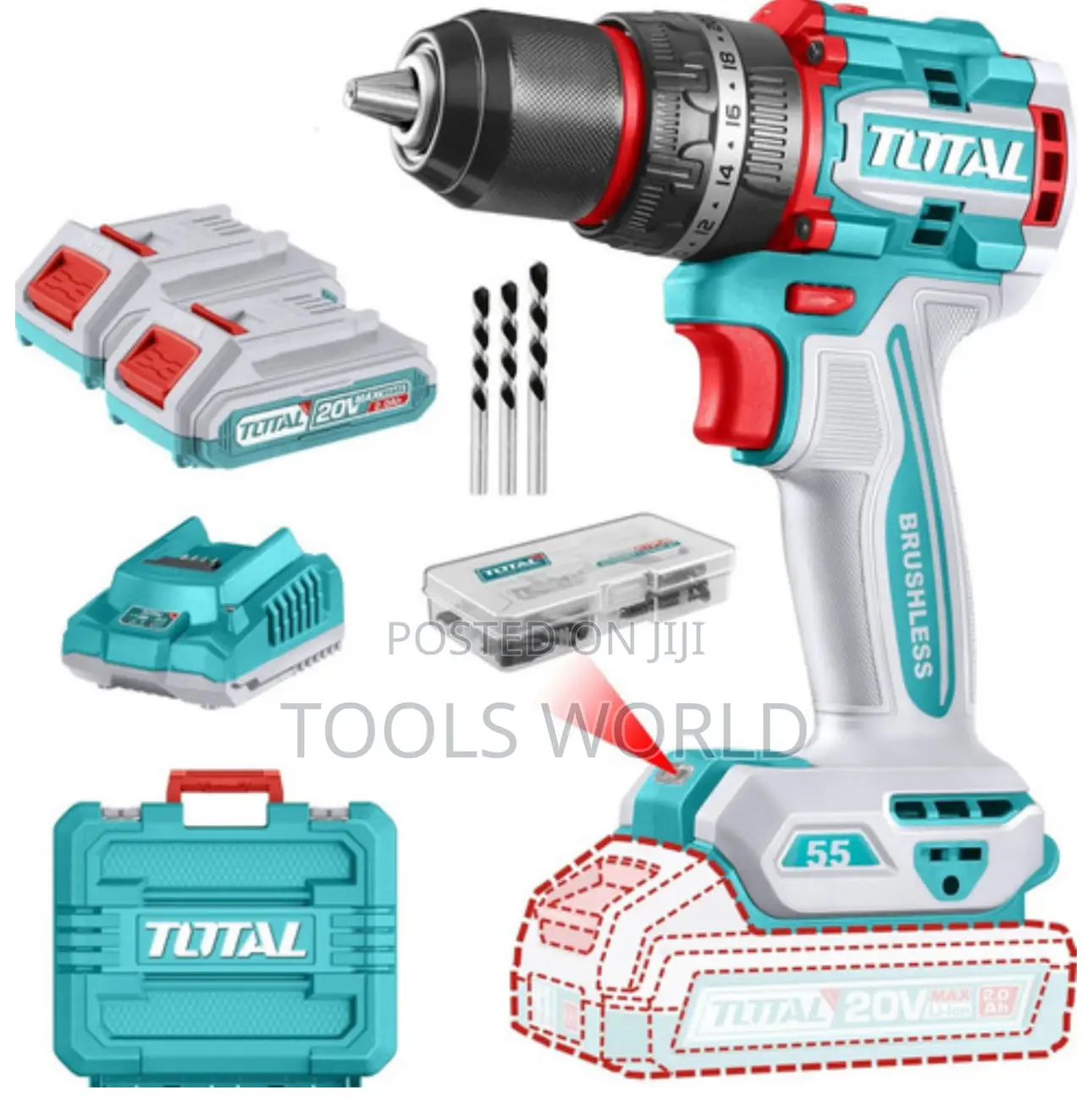 Total Tidli20558 Cordless Impact Drill 20v