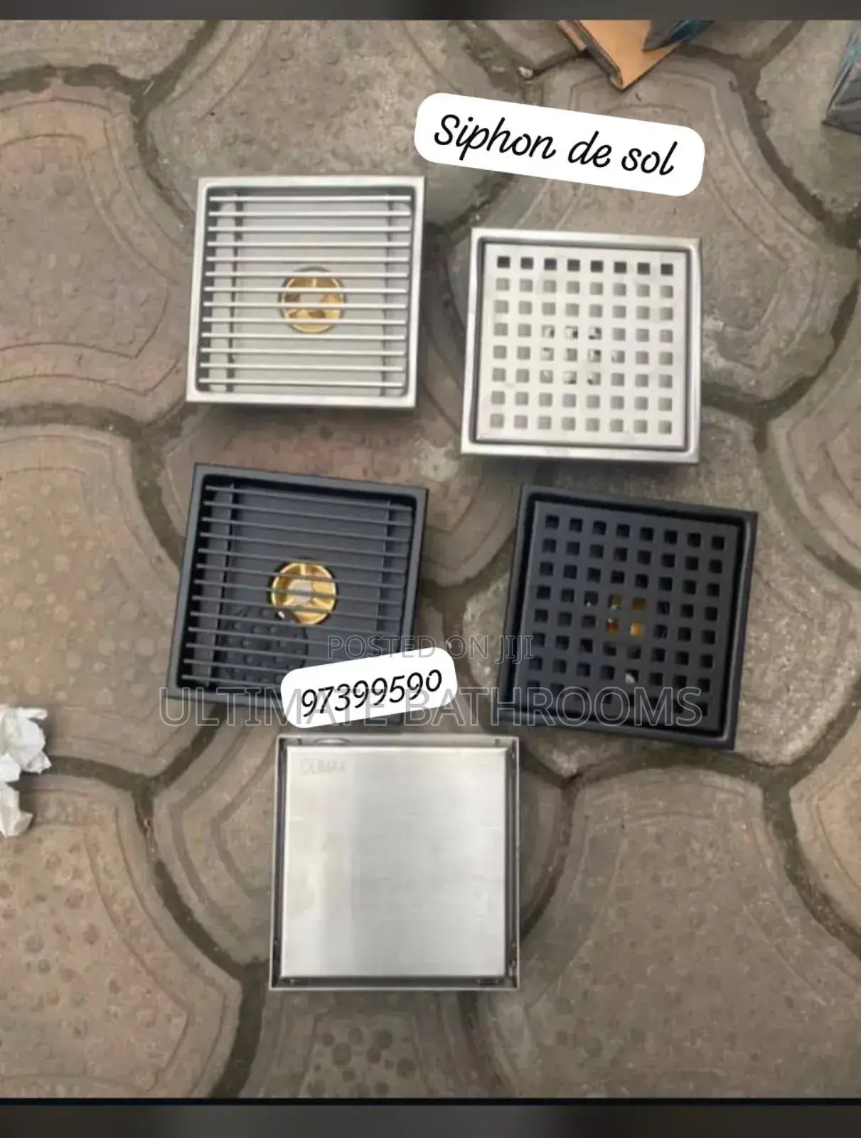 15x15cm Floor Drain in Different Colours and Designs
