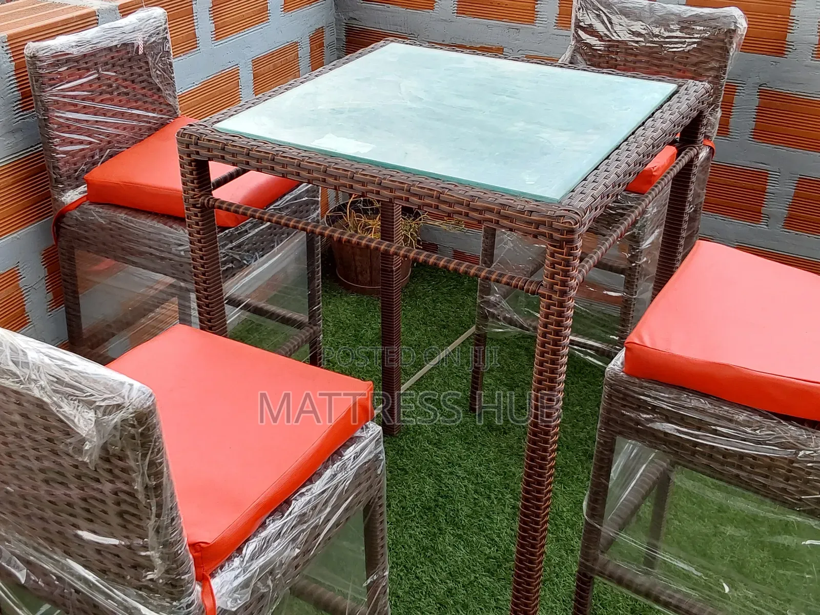 Modernize Rattan Dinning Chair Set for Indoor Outdoor