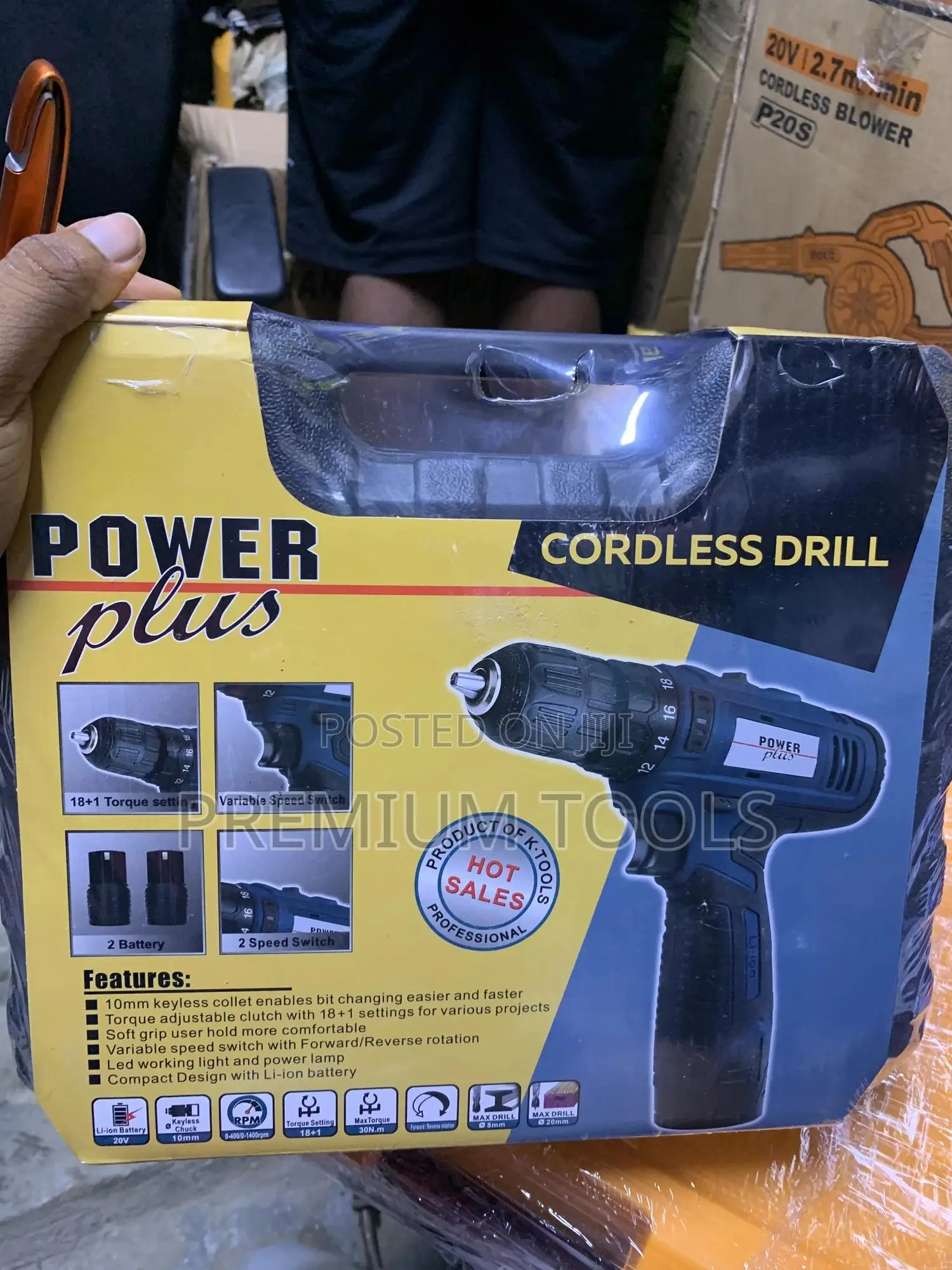 Power Plus Cordless Drill 2 Batteries
